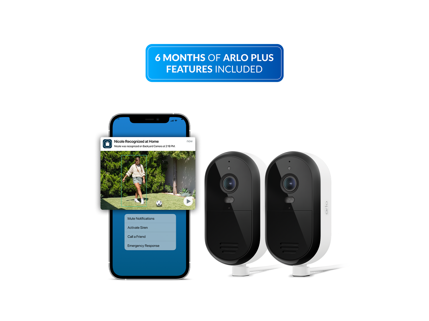 Arlo Wired 2K Outdoor Security Camera, Plug-In Power - 3rd Gen