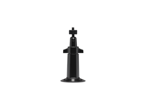 A black, adjustable mount for indoor or outdoor use