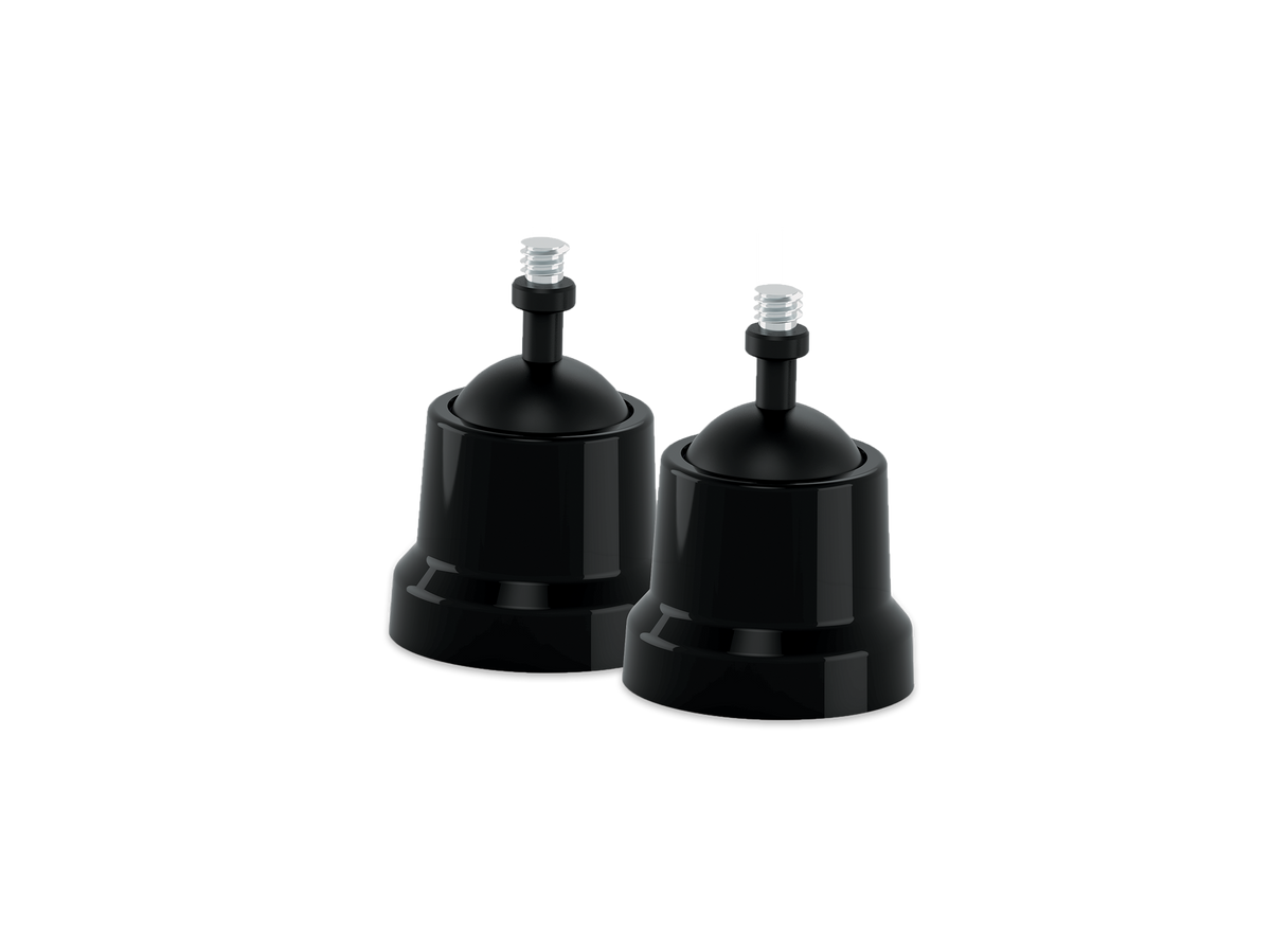 Two black outdoor mounts