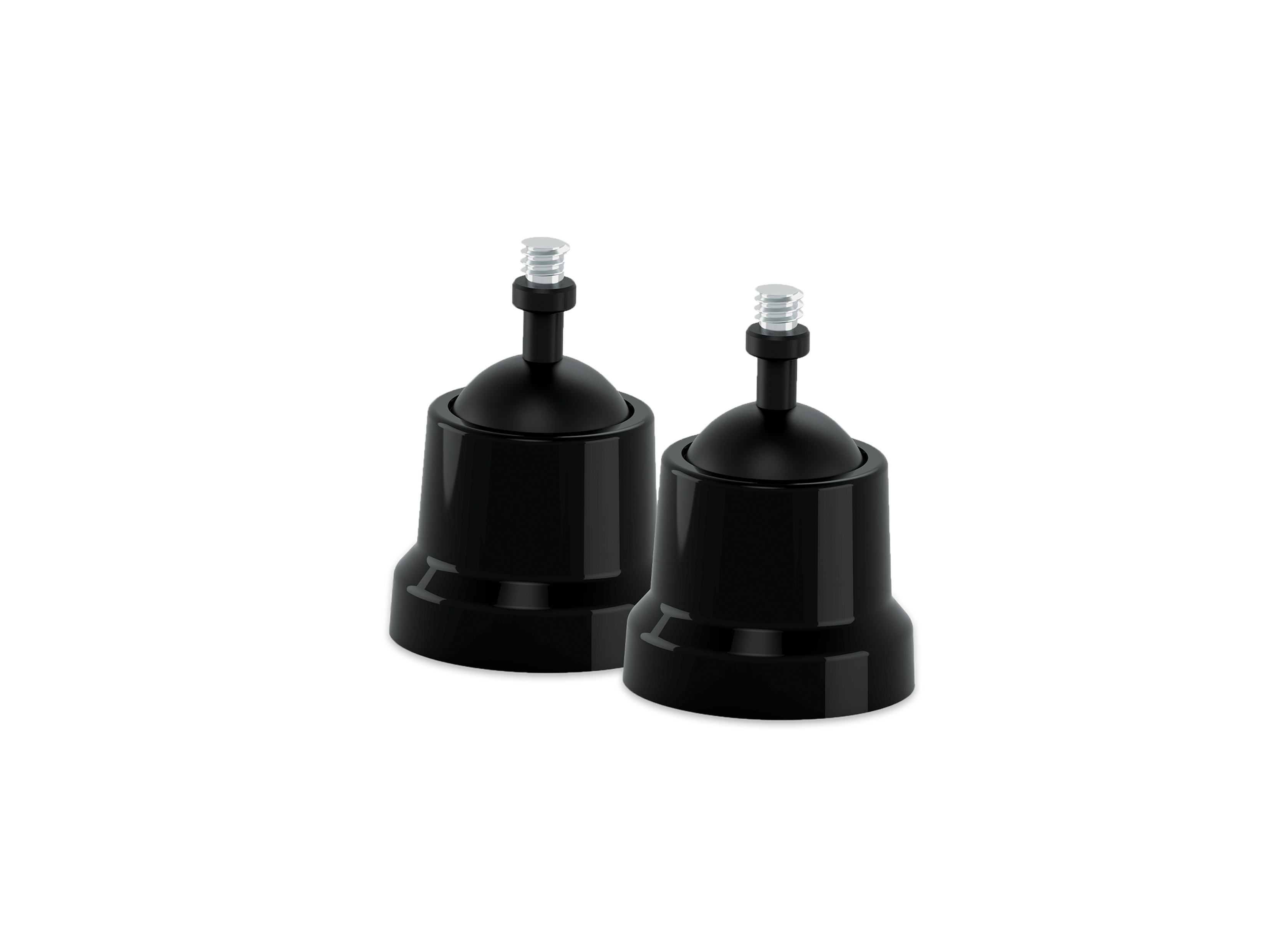 Two black outdoor mounts