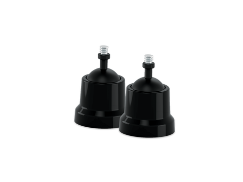 Two black outdoor mounts