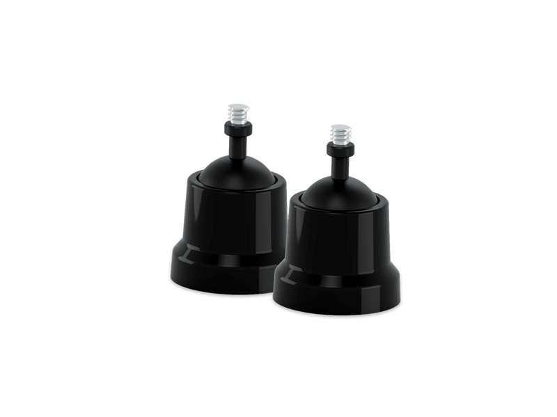 Two black outdoor mounts