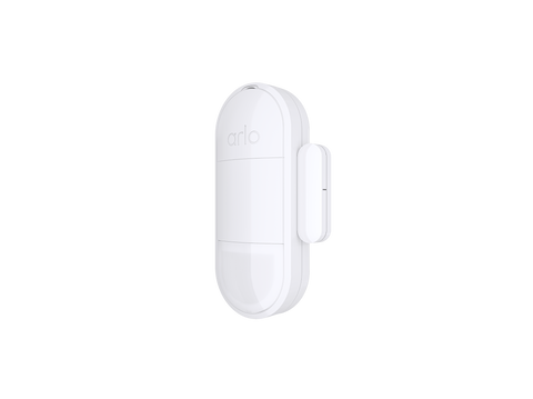 White Arlo all in one sensor device on a white background