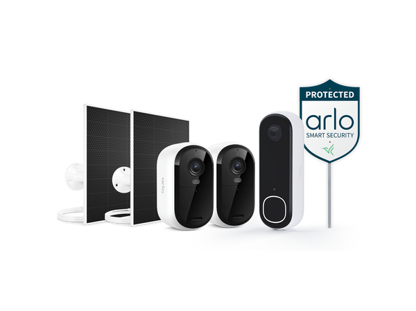 【セット】Arlo VMC3000カメラ5台＋基地局2台＋バッテリー Video Doorbell, 2 Outdoor Cameras + 2 Solar Panel Chargers - Arlo