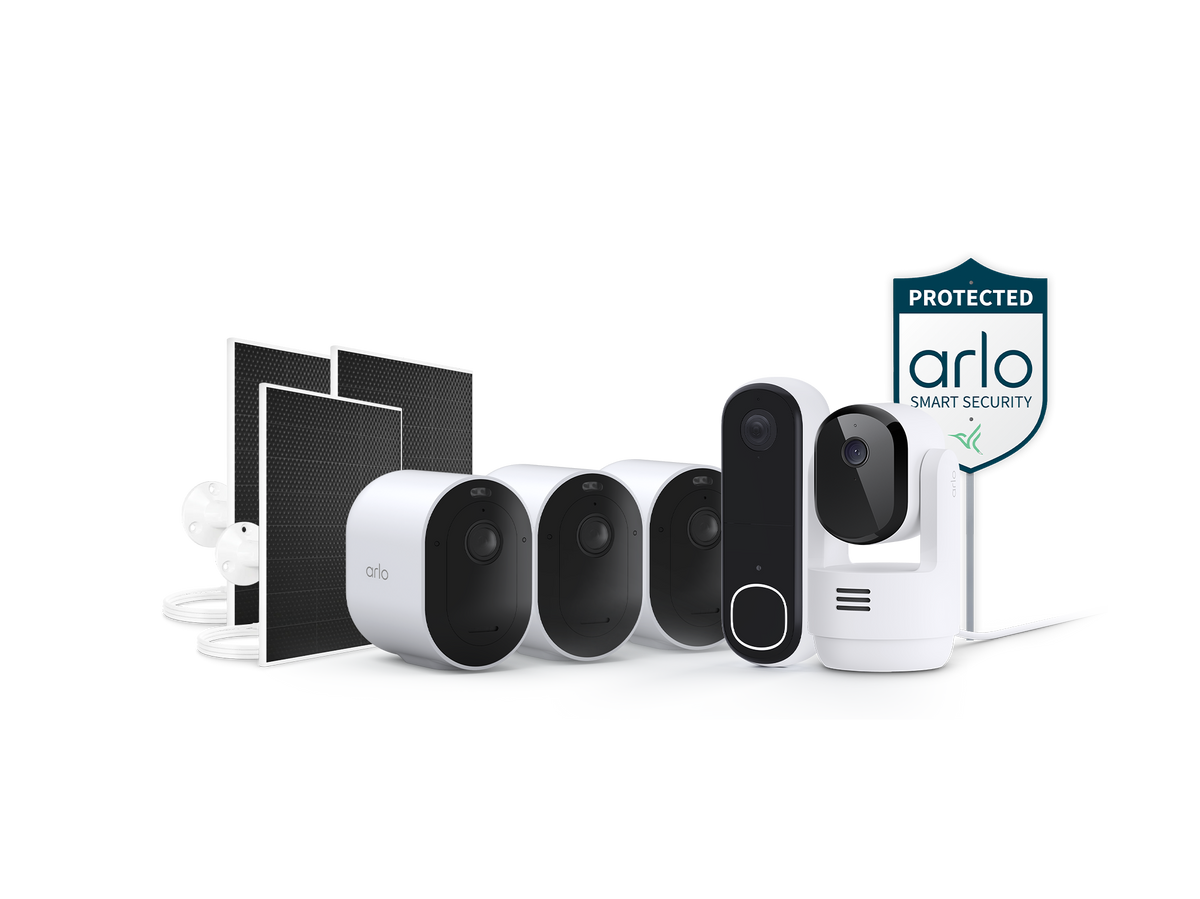 Arlo Pro 3 防犯カメラ 2台+べースステーション Video Doorbell, 3 Pro 2K Outdoor Cameras + 3 Solar Panels - Arlo