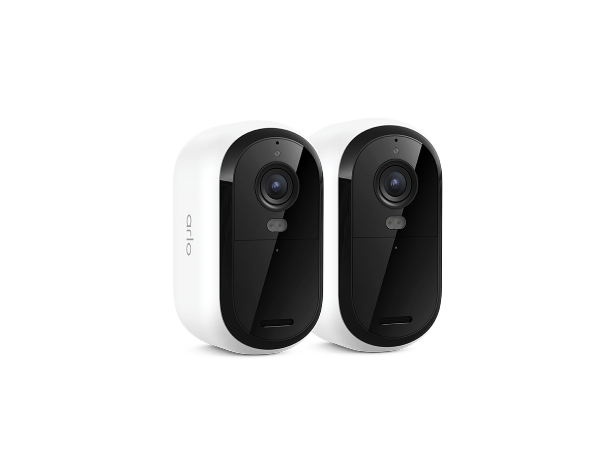 Arlo Essential 3rd Gen 2 Camera Kit in white facing right