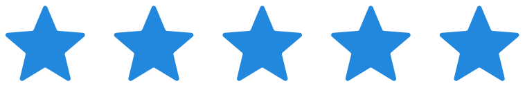 Five star rating icon in blue