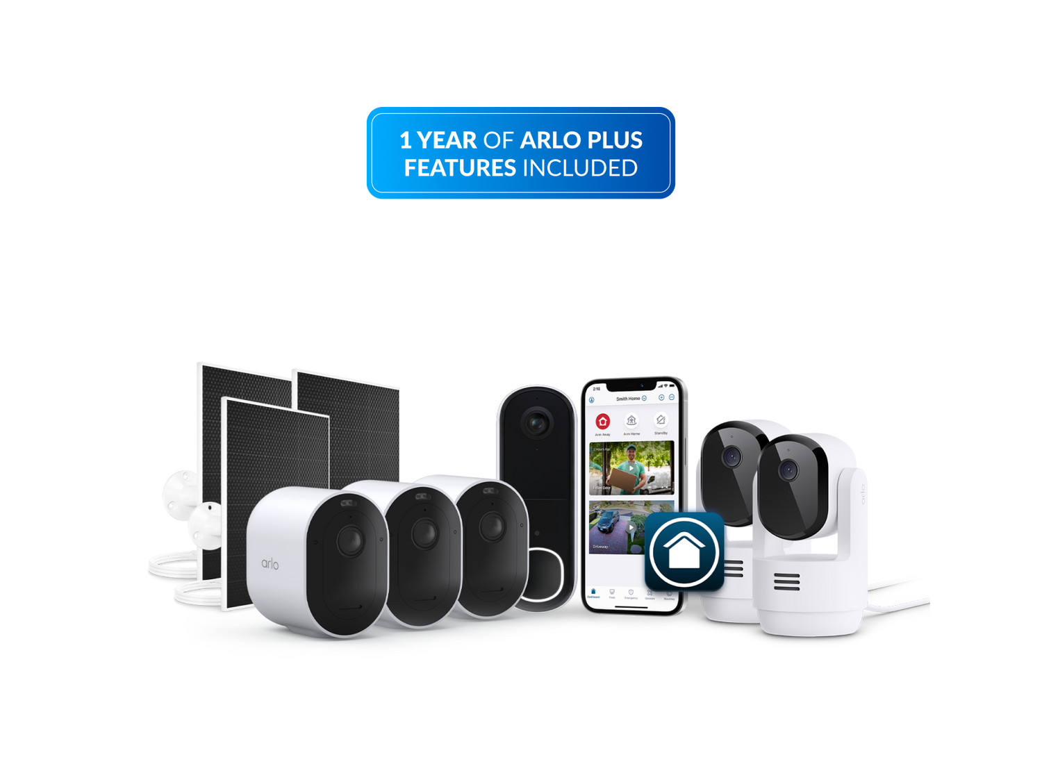 Arlo proカメラ2台 + ベースステーション Arlo Secure Kit - Doorbell, 3 Pro 6 and 2 Indoor PTZ Cameras