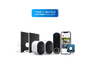 Arlo bundle with Arlo Pro Security Camera (6th Gen), Arlo Video Doorbell (2nd Gen), and Arlo Secure app on a white background