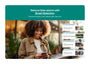 Promotional graphic for an Arlo Essential Pan Tilt Security Camera, featuring a woman looking at her phone under a teal banner that reads 'Reduce false alarms with Smart Detection.' On the right, a vertical list shows detected events including person recognition, vehicle recognition, package detection, animal detection, and a camera motion alert, with small thumbnail images.