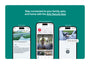 Three smartphone screens displaying the Arlo Secure App with a green background and text.