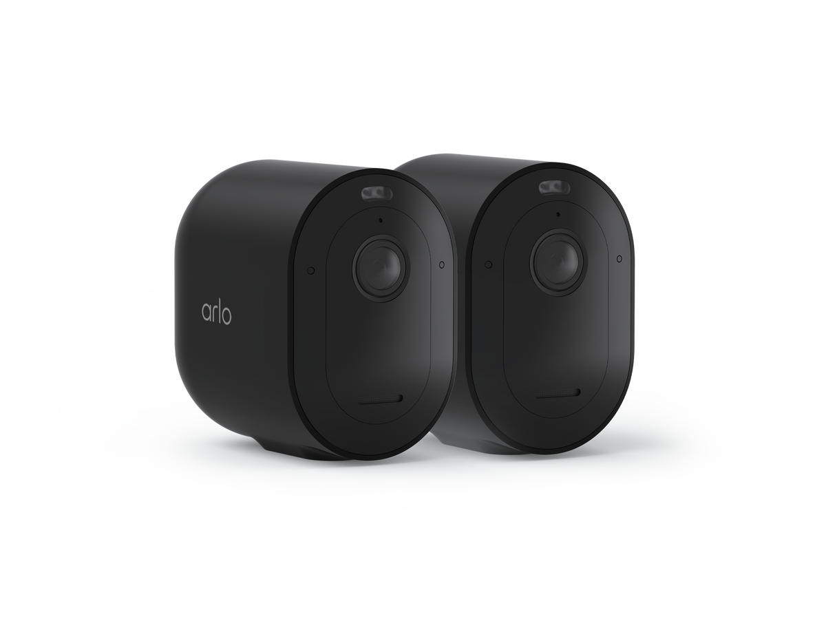 Arlo Pro 5S 2K 2 camera kit in black facing right