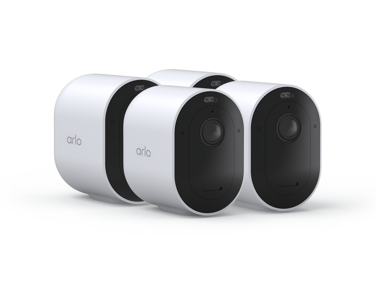 Arlo Pro 6 4 camera kit in white facing right