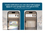 Advertisement for Arlo Secure app showing smartphone screens with garage door status updates.