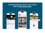 Three smartphone screens displaying features of the Arlo Secure App on a blue background with text.